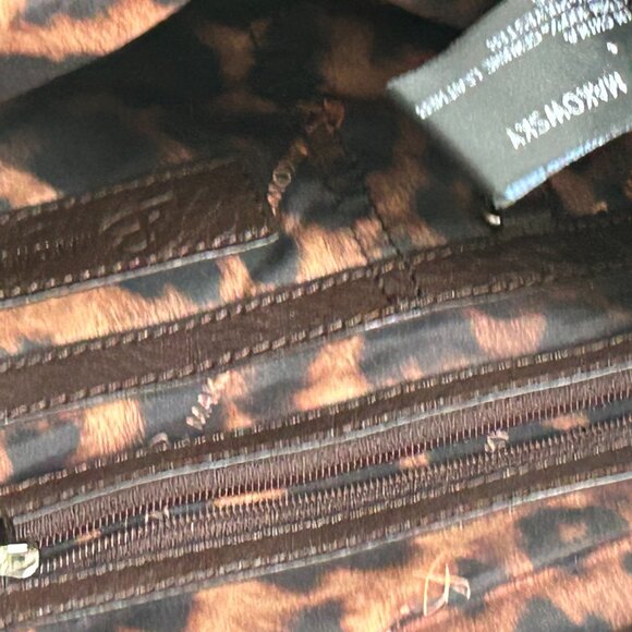 B. Makowsky Women's Leather Durango Shoulder Handbag KB8 Brown/Silver A201654 - Picture 10 of 14